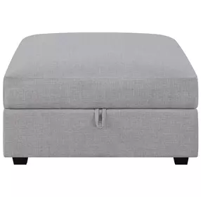 Cambria Gray Upholstered Square Storage Ottoman
