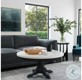 Danielle Washed Black And White Marble Occasional Table Set