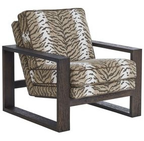 Thaynes Beige and Brown Upholstered Accent Chair by Barclay Butera