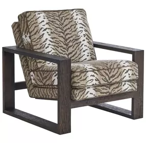 Thaynes Beige and Brown Upholstered Accent Chair by Barclay Butera
