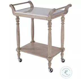 Danielle Sandalwood Beige 30" Rectangular 2 Tier Bar Cart