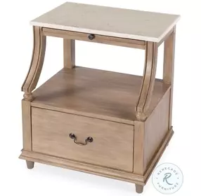 Mabel Marble Sandalwood Beige Nightstand