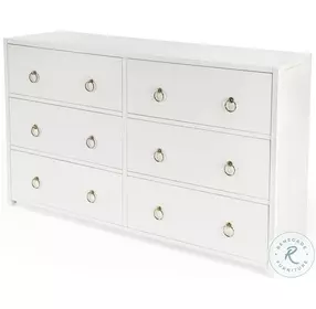 Lark White 6 Drawer Dresser