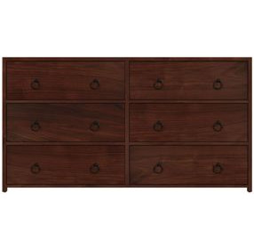 Lark Medium Brown 60" Rectangular 6 Drawer Dresser