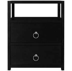 Lark Black 21" 2 Drawer Nightstand with Shelf