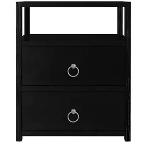 Lark Black 21" 2 Drawer Nightstand with Shelf