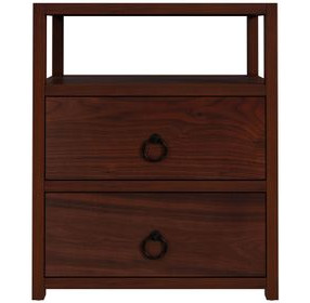 Lark Medium Brown 21" 2 Drawer Nightstand with Shelf