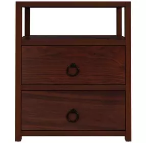 Lark Medium Brown 21" 2 Drawer Nightstand with Shelf