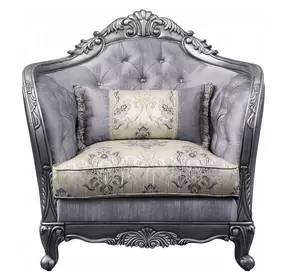 Ariadne Gray Upholstered Lounge Chair with Pillow