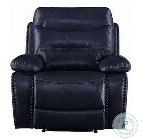 Aashi Navy Leather Recliner