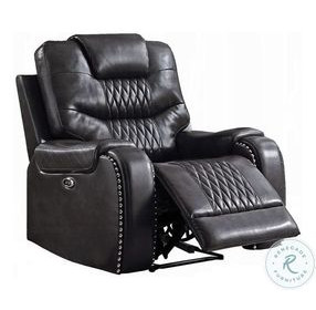 Braylon Magnetite Synthetic Leather Power Recliner