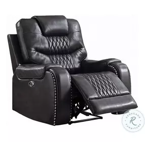 Braylon Magnetite Synthetic Leather Power Recliner