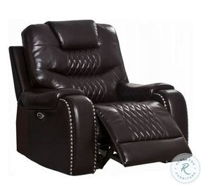 Braylon Brown Synthetic Leather Power Recliner