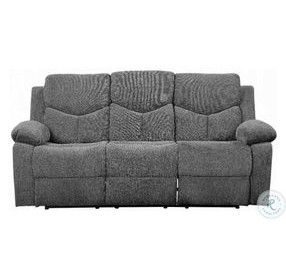 Kalen Gray Chenille 82" Reclining Sofa