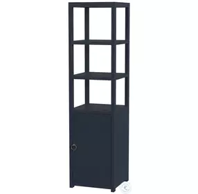 Lark Navy Blue 3 Tier Etagere Bookcase