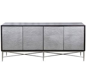 Lumina Ebony Mango and Silver Cast Aluminum 4 Door Server