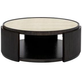 Rivera Espresso and Gold Round Coffee Table
