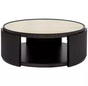 Rivera Espresso and Gold Round Coffee Table