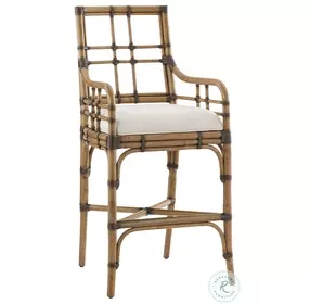 Twin Palms Soft Taupe And Ivory Lands End Bar Stool