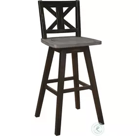 Amsonia Distressed Gray And Black Swivel Pub Height Chair Set Of 2