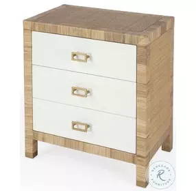 Corfu Natural and White Cosmopolitan 3 Drawer Nightstand