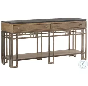 Cypress Point Stained Travertine And Natural Driftwood Gray Twin Lakes Sideboard