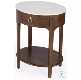 Butler Loft Ellen Distressed Brown Marble Nightstand