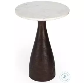 Butler Loft Julia Distressed Brown Marble Pedestal End Table