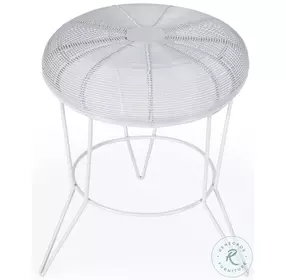 Allen Distressed White Decorative Wire Accent Table
