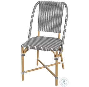 Tobias Gray and White Dot Outdoor Dining Chair