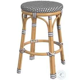 Tobias Gray and White Dot Outdoor Counter Height Stool