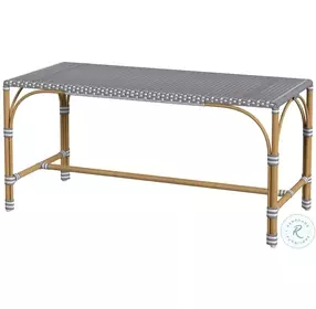 Tobias Gray and White Dot Outdoor Bench