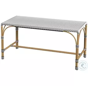 Tobias Black And White Outdoor Rectangular Dining Bench