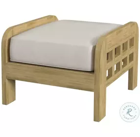 Monhegan Ivory neutral Teak Outdoor Ottoman