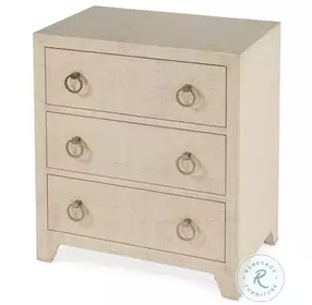Bar Harbor Natural Raffia 3 Drawer Nightstand