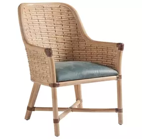 Los Altos Keeling Blue Leather Upholstered Arm Chair