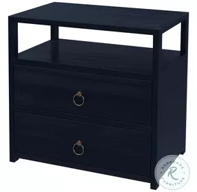 Lark Navy Blue 2 Drawer Nightstand