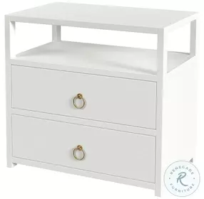 Lark White 2 Drawer Nightstand
