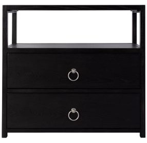 Lark Black 28" Rectangular 2 Drawer Nightstand