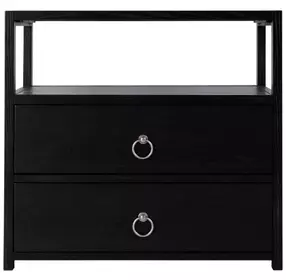 Lark Black 28" Rectangular 2 Drawer Nightstand