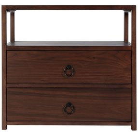 Lark Medium Brown 28" Rectangular 2 Drawer Nightstand