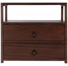 Lark Medium Brown 28" Rectangular 2 Drawer Nightstand