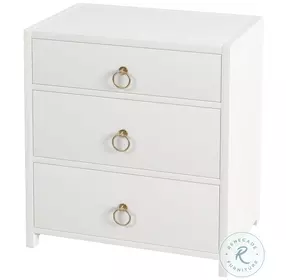 Lark White 3 Drawer 35" Nightstand