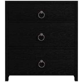 Lark Black 25" 3 Drawer Nightstand