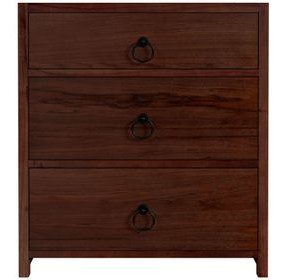 Lark Medium Brown 25" 3 Drawer Nightstand