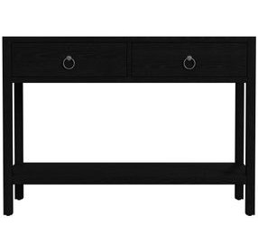 Lark Black 44" Rectangular 2 Drawer Console Table