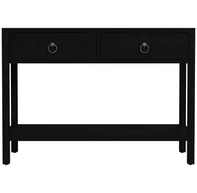 Lark Black 44" Rectangular 2 Drawer Console Table