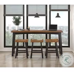 Caspian Black And Brown Counter Height Dining Room Set