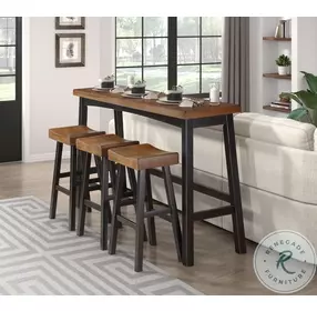 Caspian Black And Brown Pub Height Dining Room Set