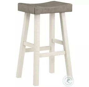 Caspian White And Coffee Pub Stool Set Of 2